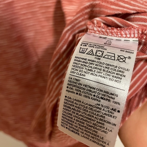 Old Navy Everywhere Slub Tee Neutral Stripes Orange Size XL - Picture 5 of 7